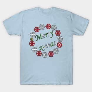 Merry X-mas Typography Design - Coloured 3 T-Shirt